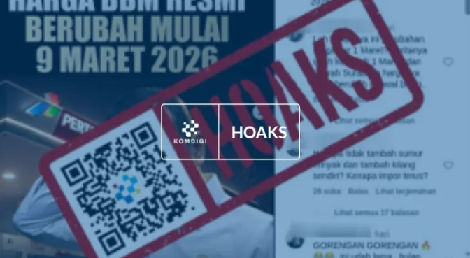 Hoaks: Harga BBM Naik pada 9 Maret 2026