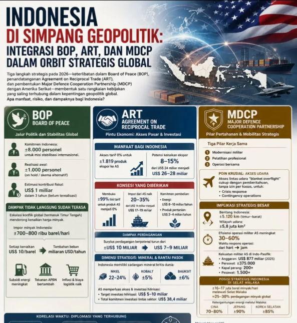 Indonesia di Simpang Geopolitik : Integrasi BOP, ART, dan MDCP dalam Orbit Strategis Global