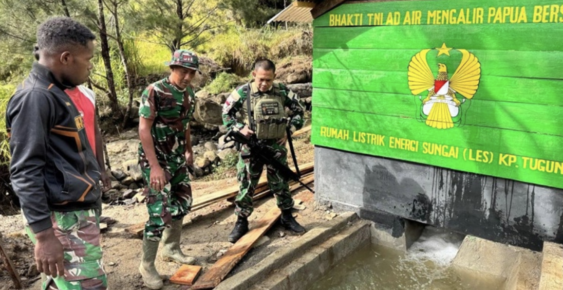TNI Bangun PLTMH Wam Pillamo, Akses Listrik dan Air Bersih Warga Lanny Jaya Makin Luas