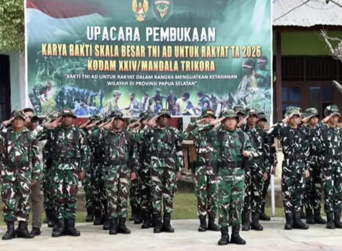 TNI AD Gelar Karya Bakti 60 Hari untuk Percepat Pembangunan di Papua Selatan