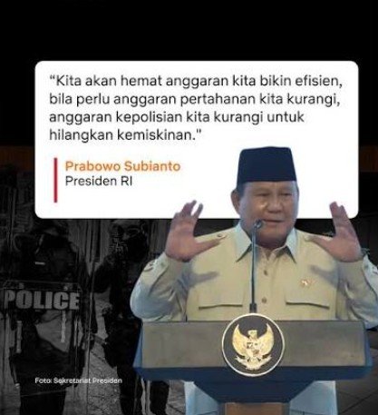 Prabowo: Anggaran Pertahanan dan Polri jika Perlu Dikurangi untuk Hapus Kemiskinan